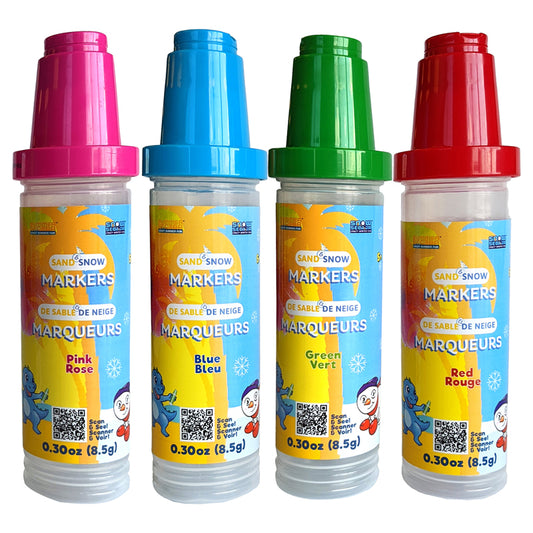 Snow and Sand Coloring Markers 4 Pack Assorted Colors