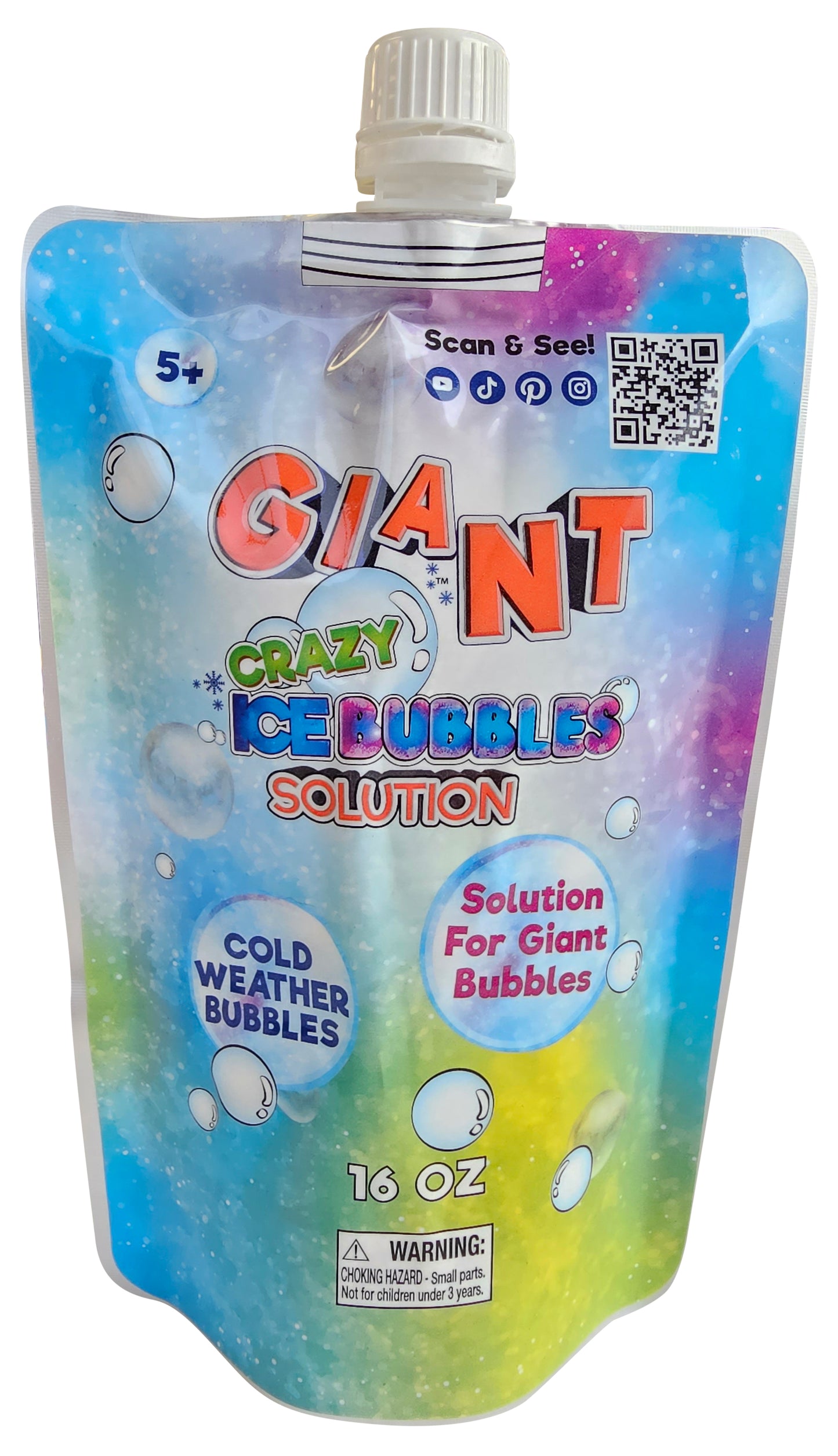 Crazy Ice Bubbles Giant Bubble Solution 16-ounce Refill Bag